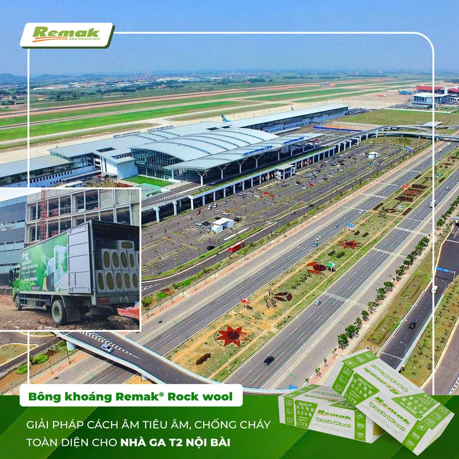 Dự án Bông khoáng Remak® cách âm – cách nhiệt cho Nhà ga T2 Sân bay Nội Bài 7 Bông khoáng Remak cách âm cho nhà ga T2 sân bay nội bài