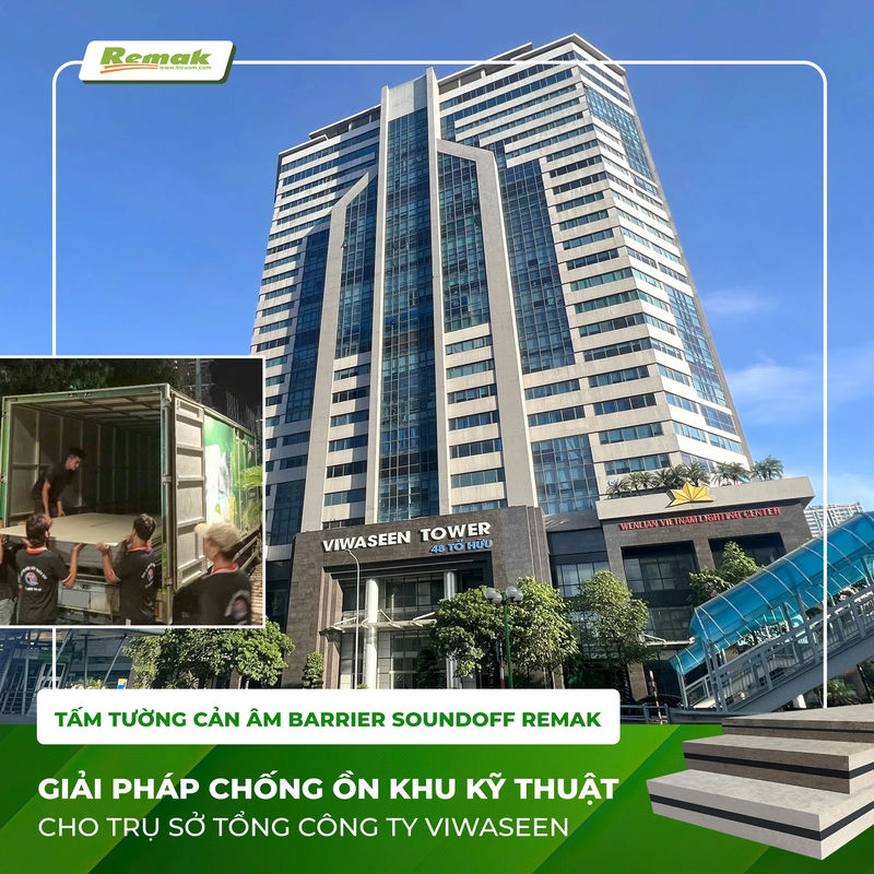 Remak cấp tấm tường cản âm Remak® SoundOff Barrier cho Tổng công ty VIWASEEN 7 Remak cấp tấm tường cản âm cho công ty nước môi trường Việt Nam